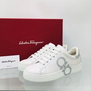 Salvatore Ferragamo- NADINE - White Leather Women’s Sneakers Size 4 C Wide
